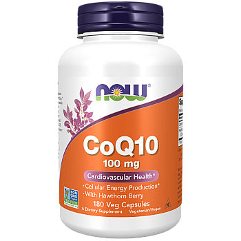 CoQ10 עם גרגירי עוזרר 100 מ"ג 180 כמוסות - מבית NOW FOODS