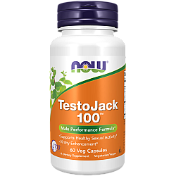 Testojack 100 טסטוג'ק תמיכה בטסטוסטרון 60 כמוסות - מבית NOW FOODS