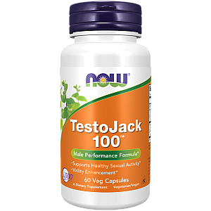 Testojack 100 טסטוג'ק תמיכה בטסטוסטרון 60 כמוסות - מבית NOW FOODS