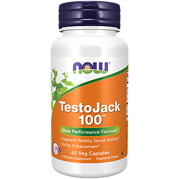Testojack 100 טסטוג'ק תמיכה בטסטוסטרון 60 כמוסות - מבית NOW FOODS
