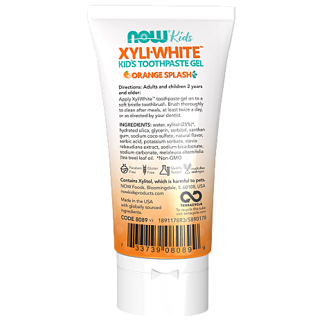 Xyli-White משחת שיניים ג'ל לילדים בטעם תפוז 85 גרם - מבית NOW FOODS