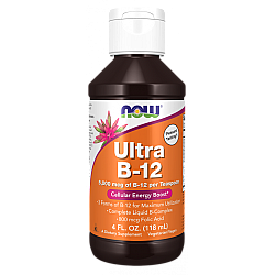 אולטרה ויטמין B-12 קומפלקס 5000 מק"ג נוזלי 118 מ"ל - מבית NOW FOODS