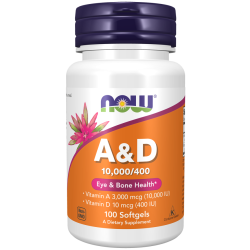 ויטמין A ו-D תכולה 100 כמוסות - מבית NOW FOODS