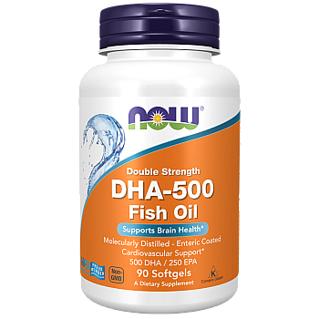 DHA-500 חזק כפול 90 כמוסות - מבית NOW FOODS