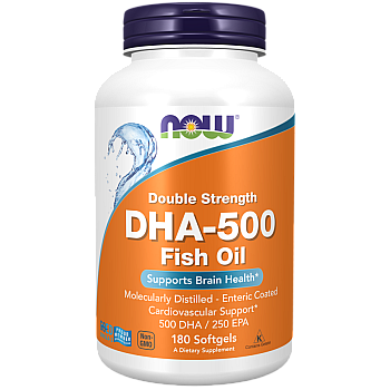 DHA-500 מכיל 180 כמוסות - מבית NOW FOODS