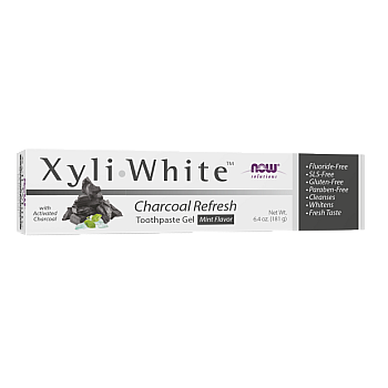 XyliWhite משחת שיניים ג'ל פחם מרענן מנטה 181 גרם - מבית NOW FOODS