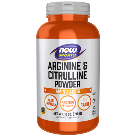 אבקת ארגינין וציטרולין 340 גרם - מבית NOW FOODS