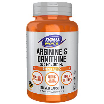 ארגינין ואורניתין 100 כמוסות - מבית NOW FOODS