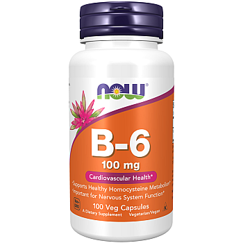 ויטמין B-6 מינון 100 מ"ג 100 כמוסות - מבית NOW FOODS