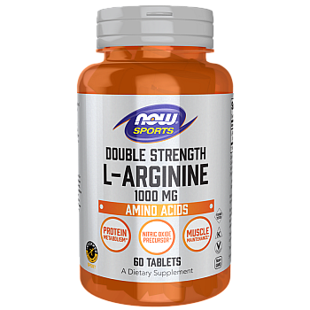ל-ארגינין חזק כפול 1000 מ"ג 60 טבליות - מבית NOW FOODS