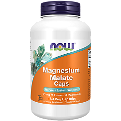 מגנזיום מלאט 95 מ"ג 180 כמוסות - מבית NOW FOODS
