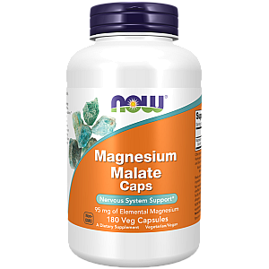 מגנזיום מלאט 95 מ"ג 180 כמוסות - מבית NOW FOODS