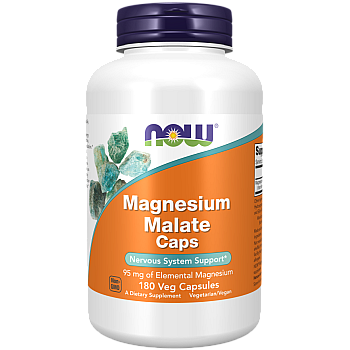 מגנזיום מלאט 95 מ"ג 180 כמוסות - מבית NOW FOODS