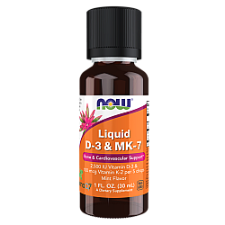 נוזל ויטמינים D-3  MK-7 תכולה 30 מ"ל - מבית NOW FOODS