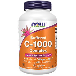 קומפלקס C-1000 לא חומצי 180 טבליות - מבית NOW FOODS