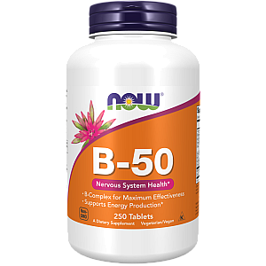קומפלקס ויטמין B-50 תכולה 250 טבליות - מבית NOW FOODS