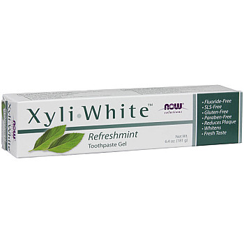 XyliWhite משחת שיניים מלבינה טבעית צמחונית ללא פלואוריד 181 גרם - מבית NOW FOODS
