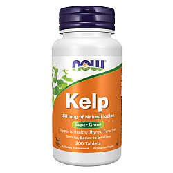 אצות ים יוד (KELP) 150 מק"ג - 200 טבליות - מבית NOW FOODS