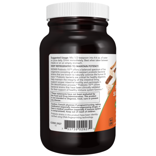 אבקת פרוביוטיקה 10 מכין 50 מיליארד ל-1 גרם - תכולה 57 גרם - מבית NOW FOODS