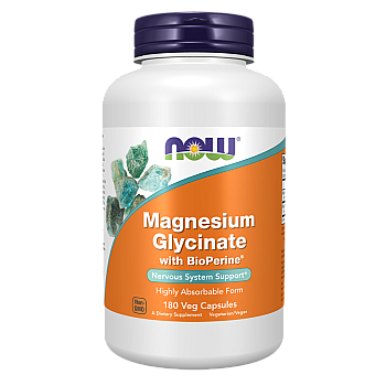 מגנזיום גליצינט עם ביו-פייפרין 180 כמוסות - מבית NOW FOODS