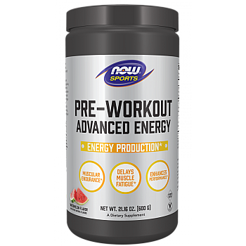 קדם אימון אנרגיה מתקדמת לפני אימון טעם אבטיח 600 גרם - מבית NOW FOODS