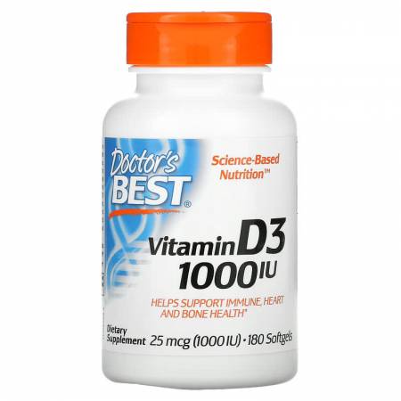 ויטמין IU 1000 D3 יחב"ל - 180 כמוסות מבית Doctor's best