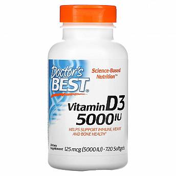 ויטמין די IU 5000 D3 יחב"ל - 720 כמוסות רכות - מבית Doctor's best