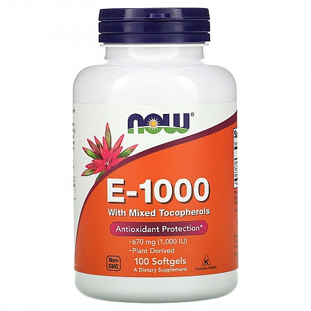 מחיר ויטמין E-1000 טבעי 100 כמוסות - מבית NOW FOODS
