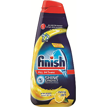 פיניש ALL IN 1 MAX ג'ל מרוכז למדיח בניחוח לימון 600 מ"ל - מבית FINISH