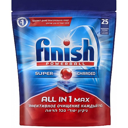 פיניש ALL IN 1 MAX טבליות מדיח 25 יחידות - מבית FINISH