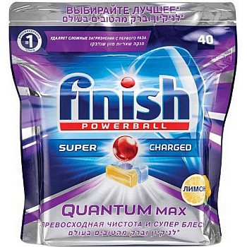 פיניש טבליות קוואנטום למדיח כלים בניחוח לימון 40 יחידות - מבית FINISH
