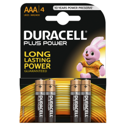  דורסל PLUS POWER סוללות AAA אריזת 4 יחידות - מבית Duracell