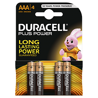  דורסל PLUS POWER סוללות AAA אריזת 4 יחידות - מבית Duracell