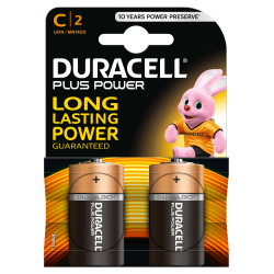  דורסל PLUS POWER סוללות C אריזת 2 יחידות - מבית Duracell