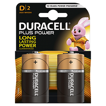  דורסל PLUS POWER סוללות D אריזת 2 יחידות - מבית Duracell