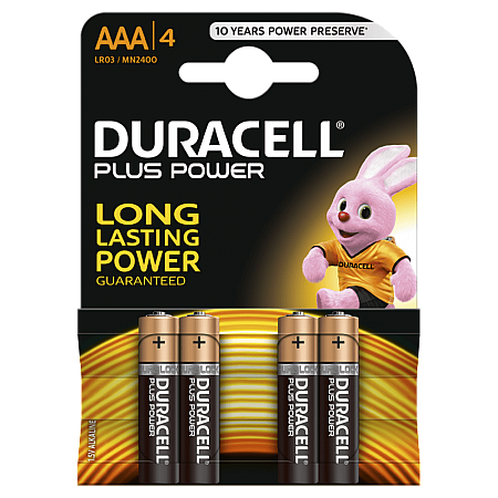 מחיר דורסל PLUS POWER סוללות AAA אריזת 4 יחידות - מבית Duracell