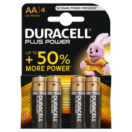 דורסל פלוס פאוור - סוללות AA - רביעייה Plus Power - מבית Duracell