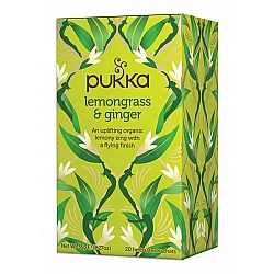 פוקה תה למונגראס וג'ינג'ר אורגני נטול קפאין 20 שקיות תה צמחים - מבית Pukka Herbs
