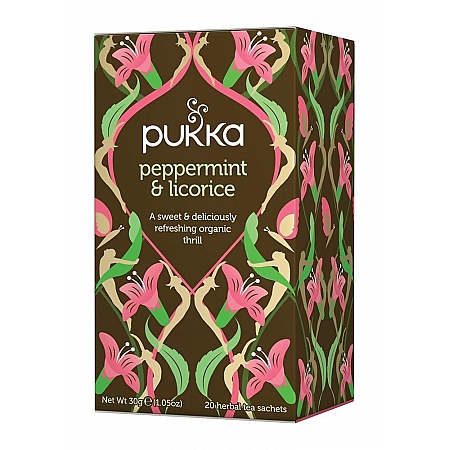 מחיר פוקה תה מנטה וליקוריץ ללא קפאין 20 שקיות תה צמחים - מבית Pukka Herbs