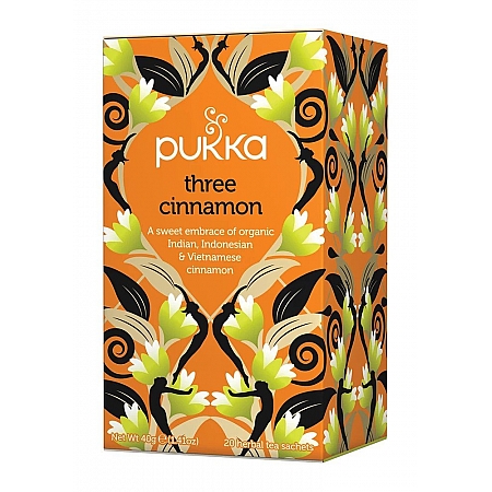 מחיר פוקה תה שלושה סוגים קינמון ללא קפאין 20 שקיות תה צמחים - מבית Pukka Herbs