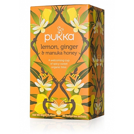 מחיר פוקה חליטות תה צמחים לימון גינגר ודבש מנוקה 20 שקיקים - מבית Pukka Herbs