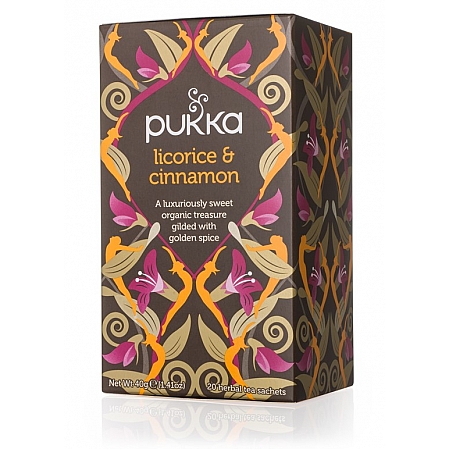 מחיר פוקה חליטות תה צמחים ליקוריץ וקינמון 20 שקיקים - מבית Pukka Herbs