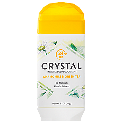 קריסטל מקורי דאודורנט סטיק מוצק מינרלי קמומיל תה ירוק 70 גרם - מבית Crystal Body