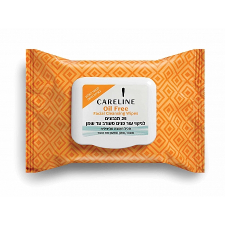 מחיר קרליין Oil Free מגבונים לניקוי עור הפנים לעור מעורב שמן ובעייתי 25 יחידות - ממית CARELINE