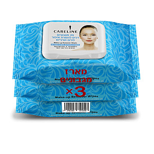 קרליין מארז מגבונים להסרת איפור פנים ועיניים 75 יחידות - מבית CARELINE