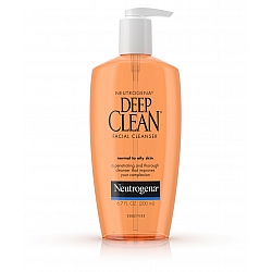 ניוטרוג'ינה DEEP CLEAN תרחיץ לניקוי פנים לעור רגיל שמן 200 מ"ל - מבית NEUTROGENA