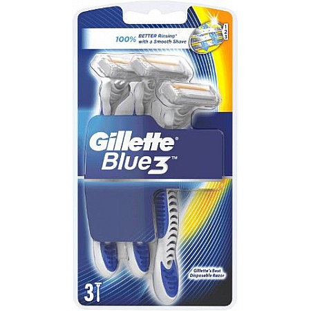 ג'ילט בלו 3 סכיני גילוח חד פעמיים 3 סכינים - מבית Gillette