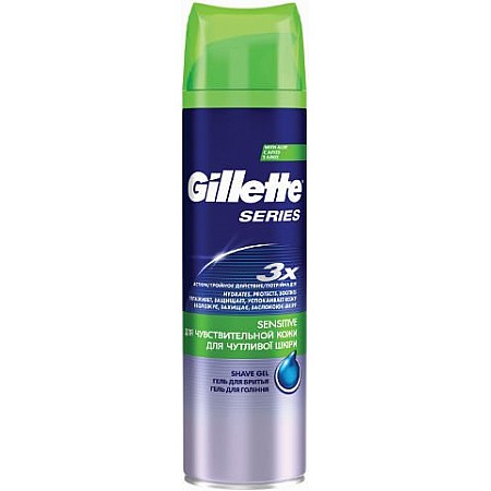 ג'ילט סירייס ג'ל גילוח X3 לעור רגיש 200 מ"ל  - מבית Gillette