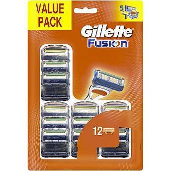 ג'ילט פיוז'ן סכיני גילוח 12 סכינים - מבית Gillette