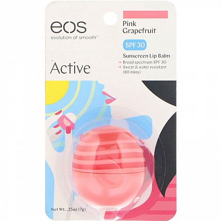 EOS Lip Balm - אי או אס SPF-30 שפתון לחות בטעם אשכוליות - בבית EOS